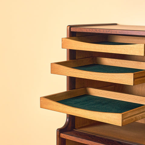 Danish highboard in Santos rosewood by Johannes Andersen for Skaaning Furniture