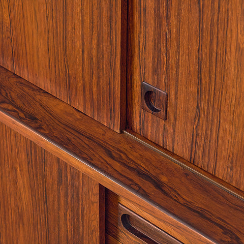 Danish highboard in Santos rosewood by Johannes Andersen for Skaaning Furniture