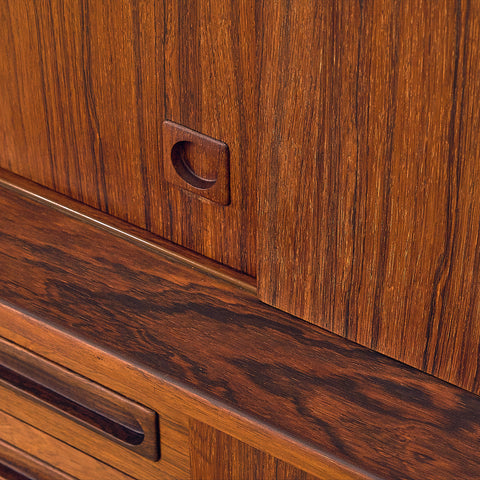 Danish highboard in Santos rosewood by Johannes Andersen for Skaaning Furniture