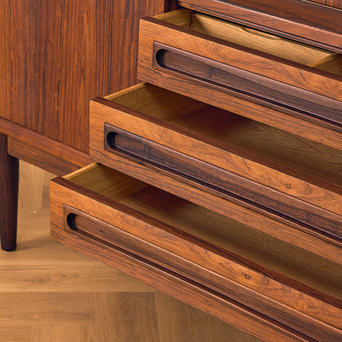 Danish highboard in Santos rosewood by Johannes Andersen for Skaaning Furniture