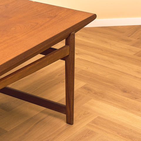 Danish coffee table in teak and walnut