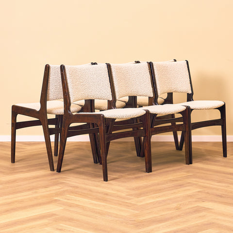 Danish dining chairs in stained beech by Erik Buch for Anderstrup Møbelfabrik, model 89