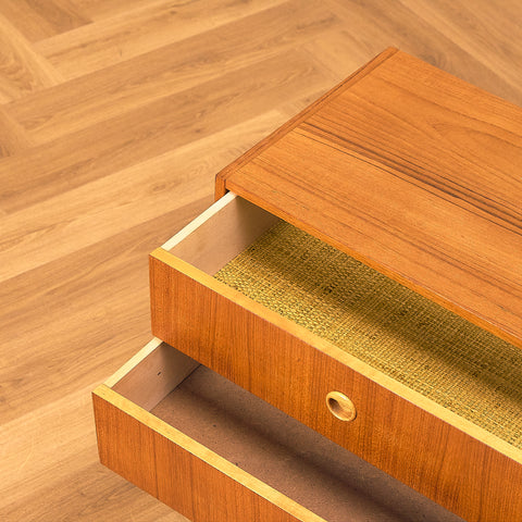 Swedish Teak Hall Table with Two Drawers