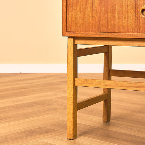 Swedish Teak Hall Table with Two Drawers