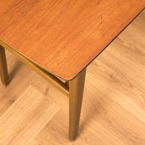 Danish Teak Side Table with Slatted Shelf