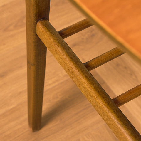 Danish Teak Side Table with Slatted Shelf