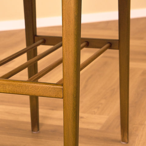 Danish Teak Side Table with Slatted Shelf
