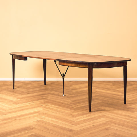 Danish oval dining table in Santos rosewood by Omann Jun