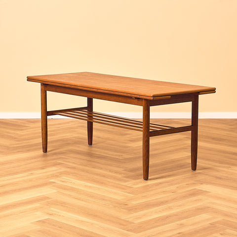 Danish Teak Coffee Table with Extension Leaves