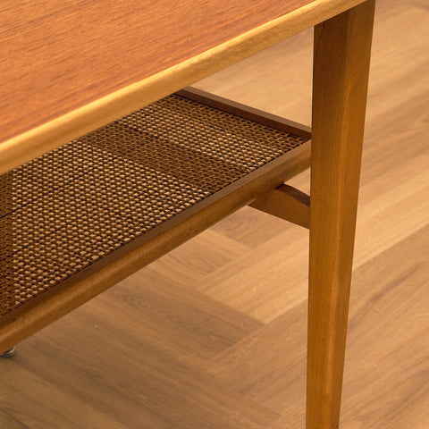 Swedish coffee table in teak and beech by Hugo Troeds