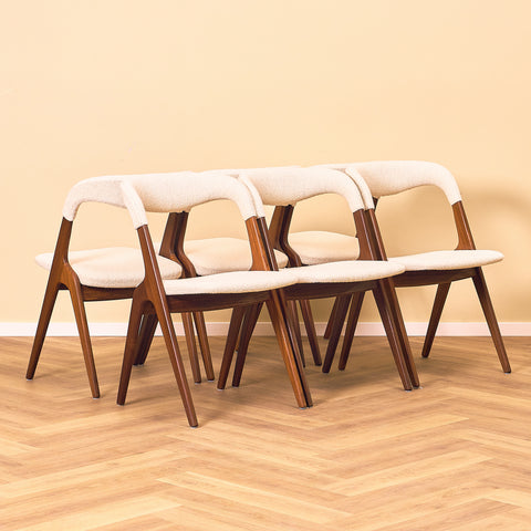 Danish dining chairs in walnut 'Sonja Chair' by Johannes Andersen for Vamo