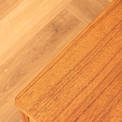 Swedish side table in teak and beech