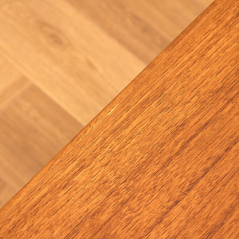 Swedish side table in teak and beech