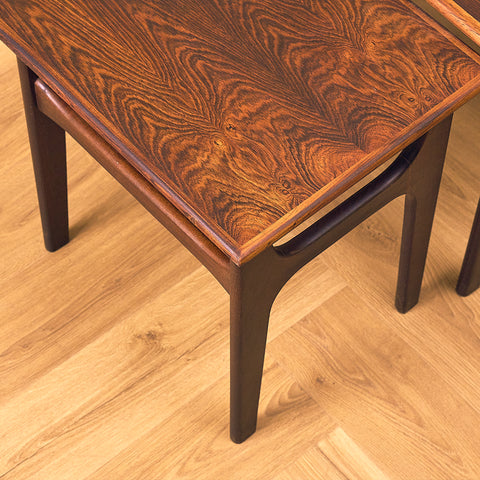Danish set of nest of tables in Santos rosewood by Hundevad & Co