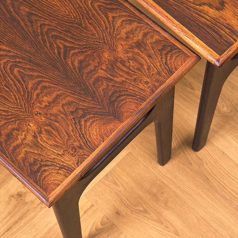Danish set of nest of tables in Santos rosewood by Hundevad & Co