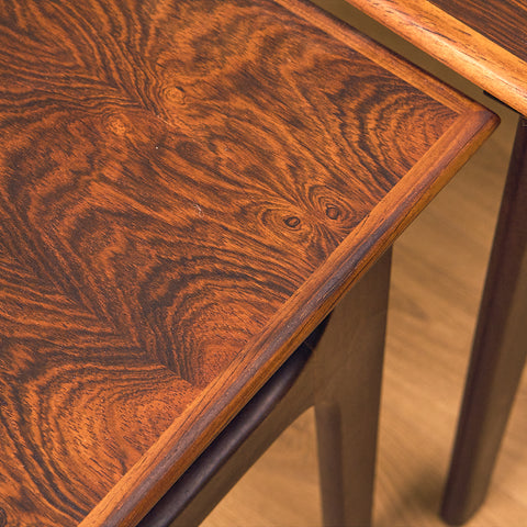 Danish set of nest of tables in Santos rosewood by Hundevad & Co