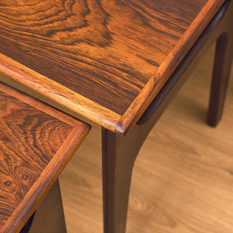 Danish set of nest of tables in Santos rosewood by Hundevad & Co