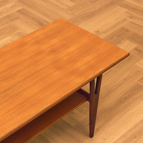 Kurt Østervig Teak Coffee Table with Shelf