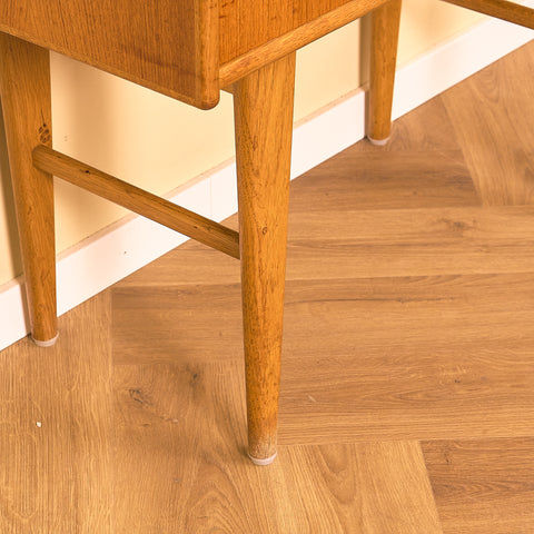 Swedish side table in teak and oak