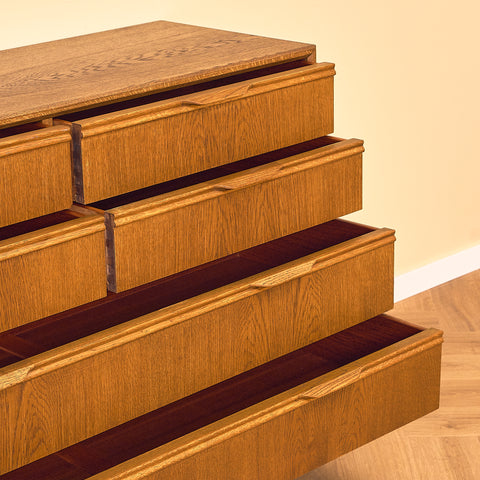 Danish double chest of drawers in smoked oak