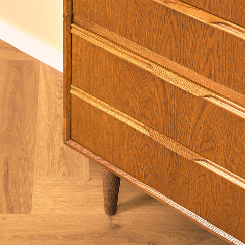 Danish double chest of drawers in smoked oak