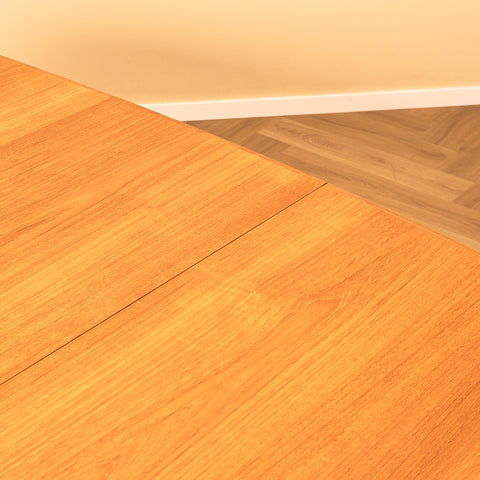 Swedish (Klaffbord) dining table in teak and beech