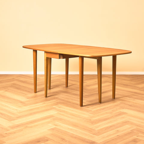 Swedish (Klaffbord) dining table in teak and beech