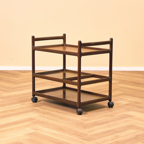 Danish serving trolley in mahogany, model '308' by Henning Korch for CFC Silkeborg