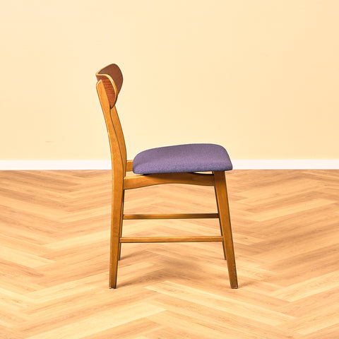 Danish set of 6 dining chairs in teak and beech