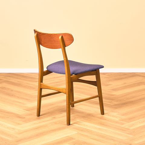 Danish set of 6 dining chairs in teak and beech