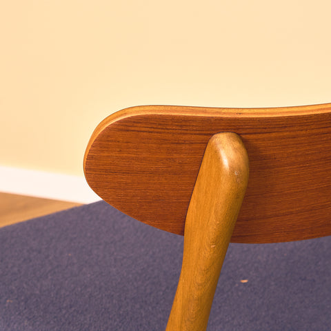 Danish set of 6 dining chairs in teak and beech