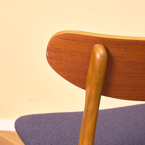 Danish set of 6 dining chairs in teak and beech