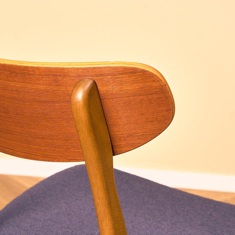 Danish set of 6 dining chairs in teak and beech