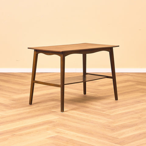 Swedish side table in teak and beech