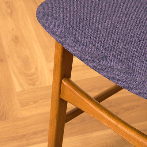 Danish set of 6 dining chairs in teak and beech