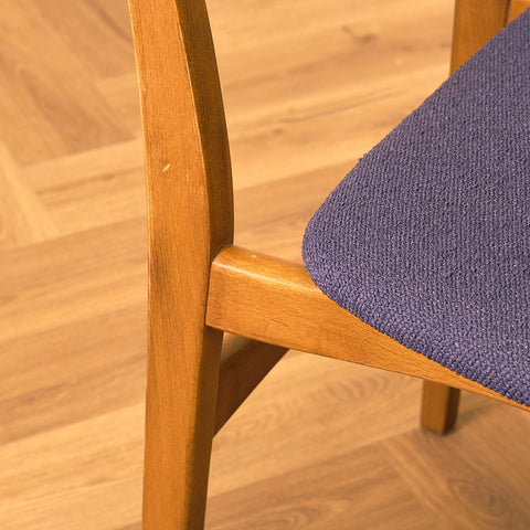 Danish set of 6 dining chairs in teak and beech