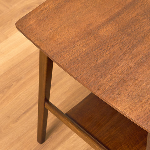 Swedish side table in teak and beech