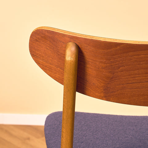 Danish set of 6 dining chairs in teak and beech