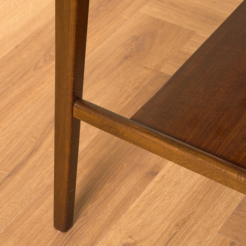 Swedish side table in teak and beech