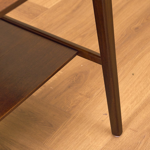 Swedish side table in teak and beech