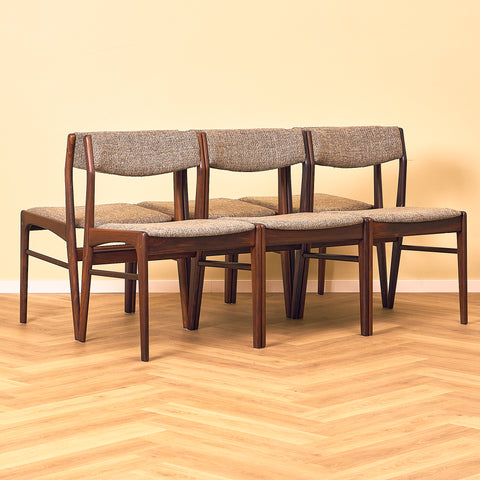 Danish dining chairs in solid Santos rosewood by N&K Bungaard Rasmussen for Thorsø Møbelfabrik