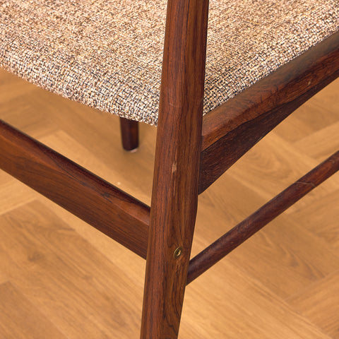 Danish dining chairs in solid Santos rosewood by N&K Bungaard Rasmussen for Thorsø Møbelfabrik