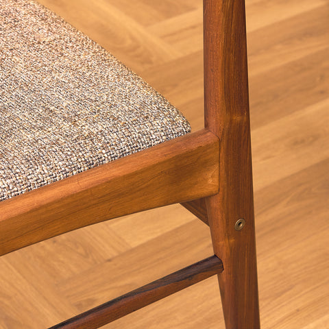 Danish dining chairs in solid Santos rosewood by N&K Bungaard Rasmussen for Thorsø Møbelfabrik