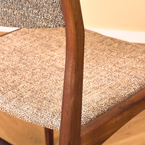 Danish dining chairs in solid Santos rosewood by N&K Bungaard Rasmussen for Thorsø Møbelfabrik