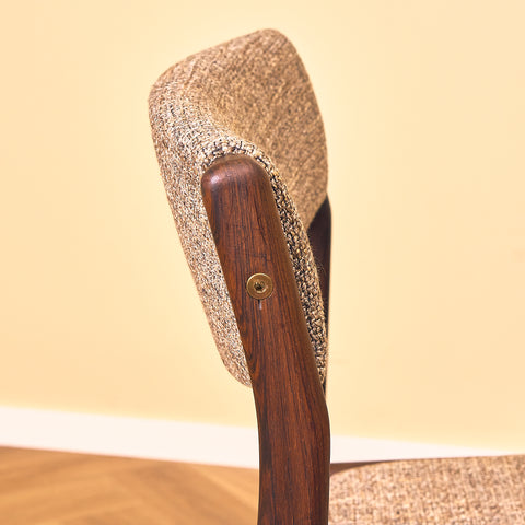 Danish dining chairs in solid Santos rosewood by N&K Bungaard Rasmussen for Thorsø Møbelfabrik