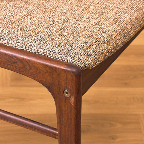 Danish dining chairs in solid Santos rosewood by N&K Bungaard Rasmussen for Thorsø Møbelfabrik