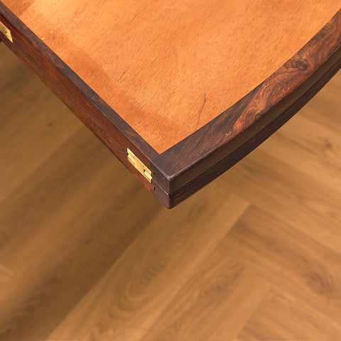Danish round dining table in Santos rosewood, model 'Flip-Flap' by Dyrlund