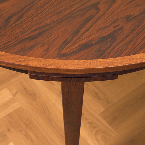 Danish round dining table in Santos rosewood, model 'Flip-Flap' by Dyrlund