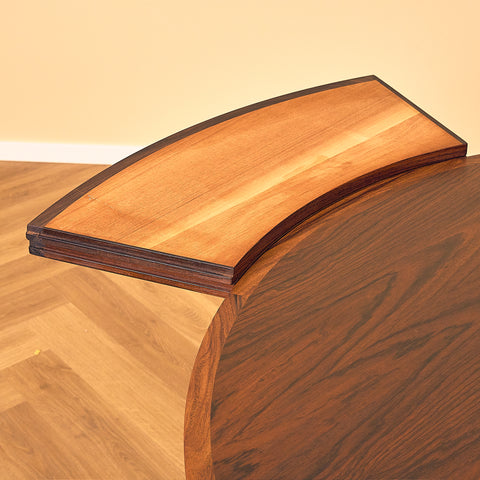 Danish round dining table in Santos rosewood, model 'Flip-Flap' by Dyrlund