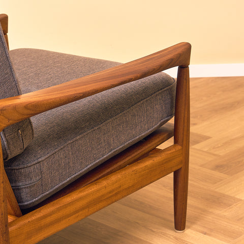 Swedish armchair "Kolding" in solid walnut by Erik Wörtz for IKEA